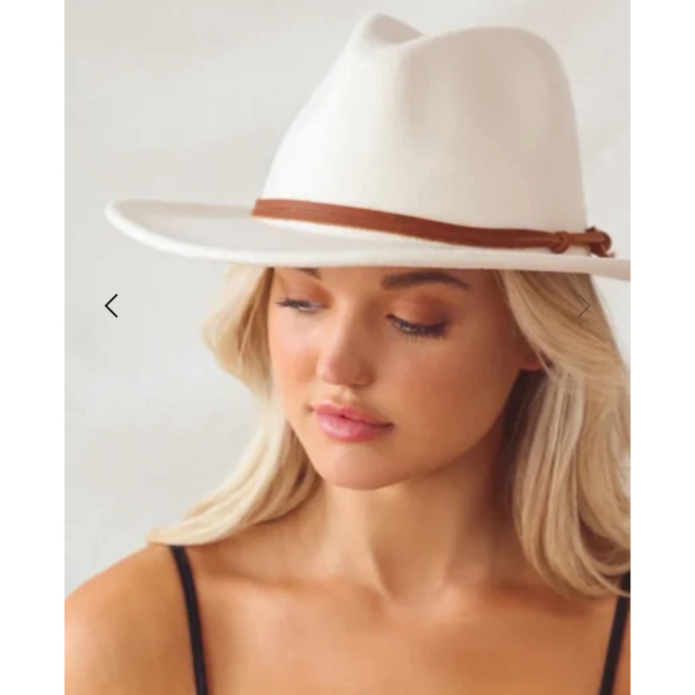 Women's Wyeth Cream Billie Mid Brim Fedora Hat O/S Cream - Picture 7 of 9